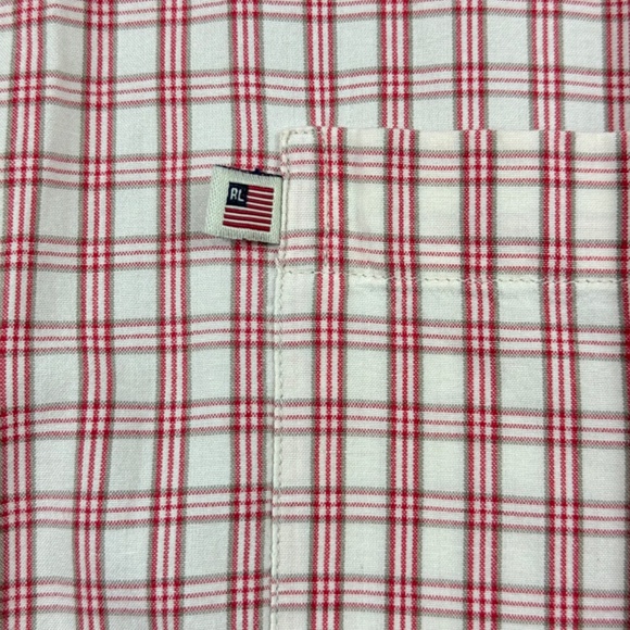 VTG Ralph Lauren Jeans Company Men’s Short Sleeve Button Up Shirt Red Plaid XXL - Picture 4 of 7